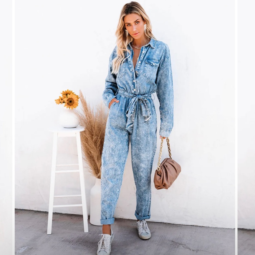 Acid wash jumpsuit